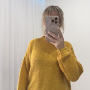 Musztardowy Sweter Oversize