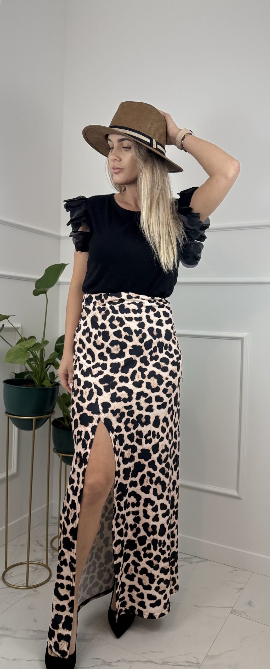 Spódnica Maxi w Panterkę - Polska Produkcja